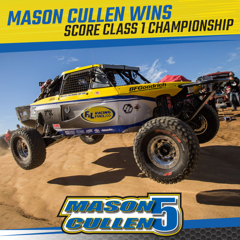 Mason Cullen, Baja 1000, SCORE Class 1 Champion, Motorsports Photography, Race Report