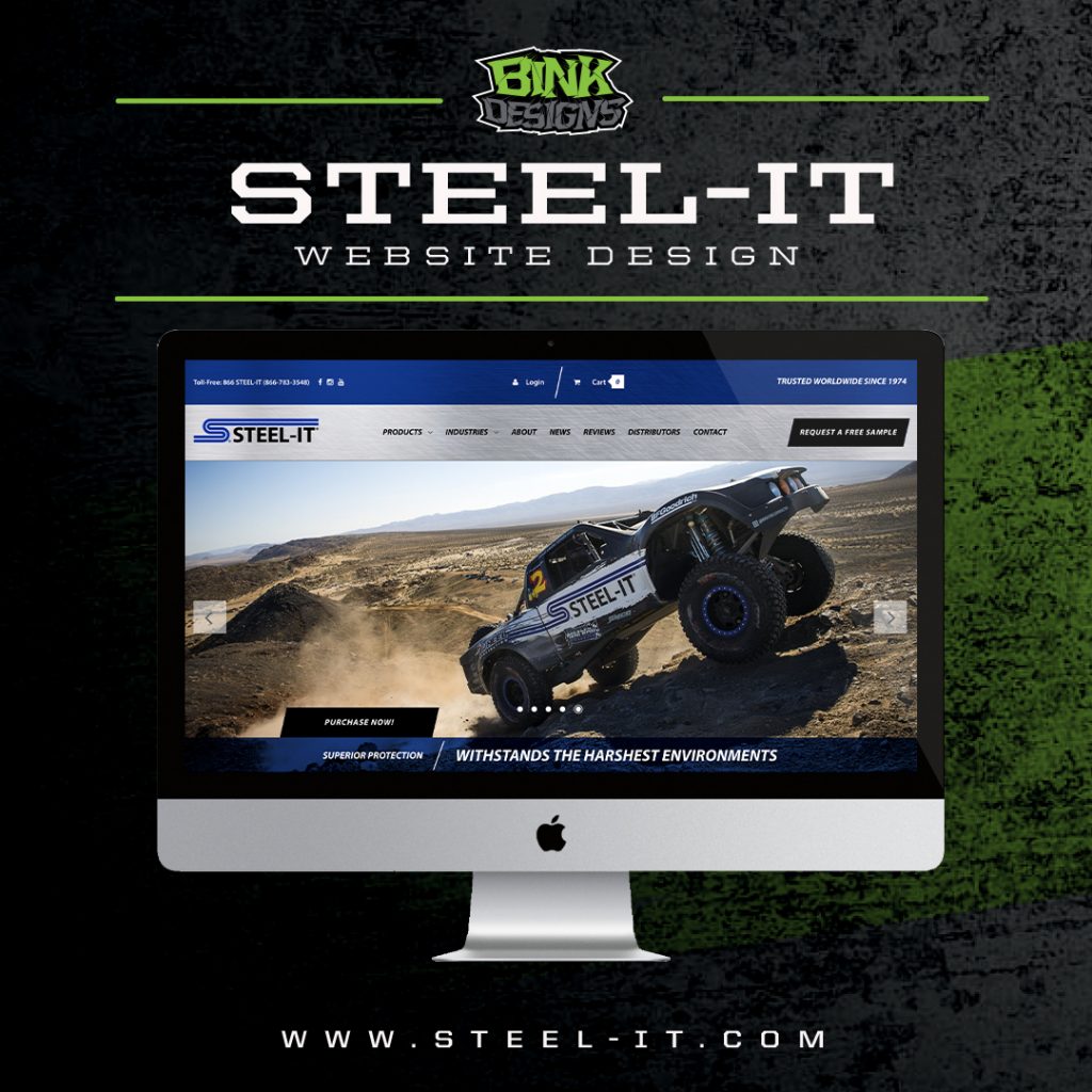 Bink Designs, STEEL-IT Website, Website Development, Web Design, Commercial Website Design, Automotive Web Design