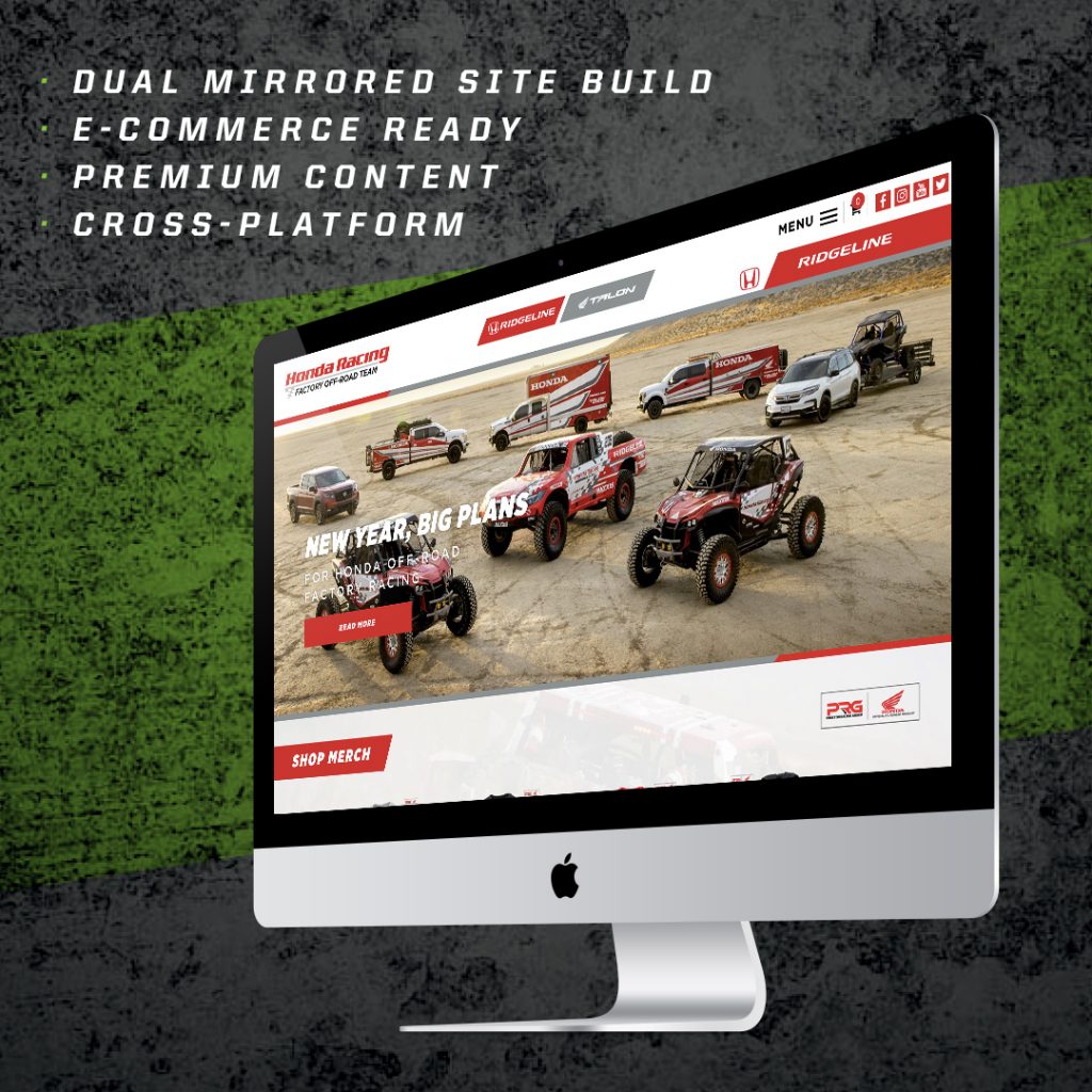 Bink Designs, Honda Off-Road Website, Website Design, Motorsports Website, Business Website, Web Development