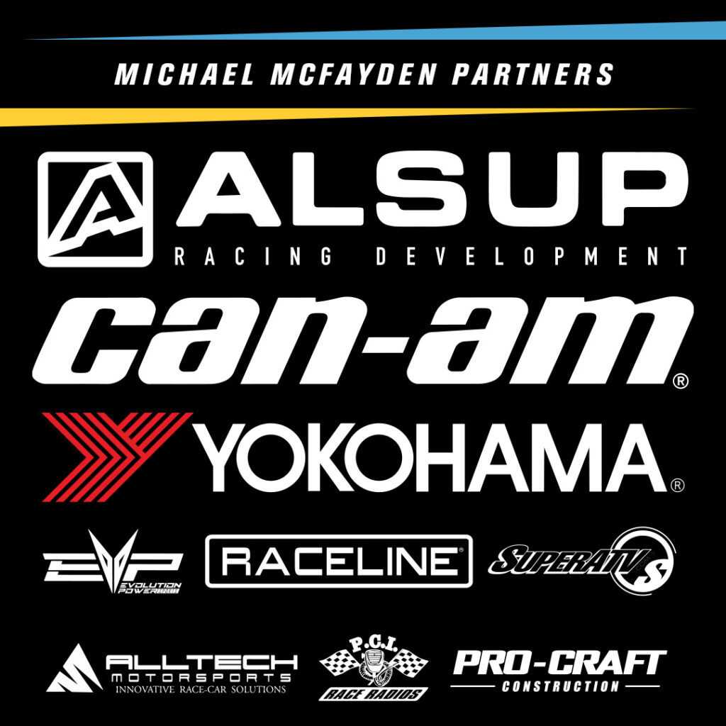 Michael McFayden Partners, ALSUP, Can-AM, Yokohama, Raceline, PCI Race Radios