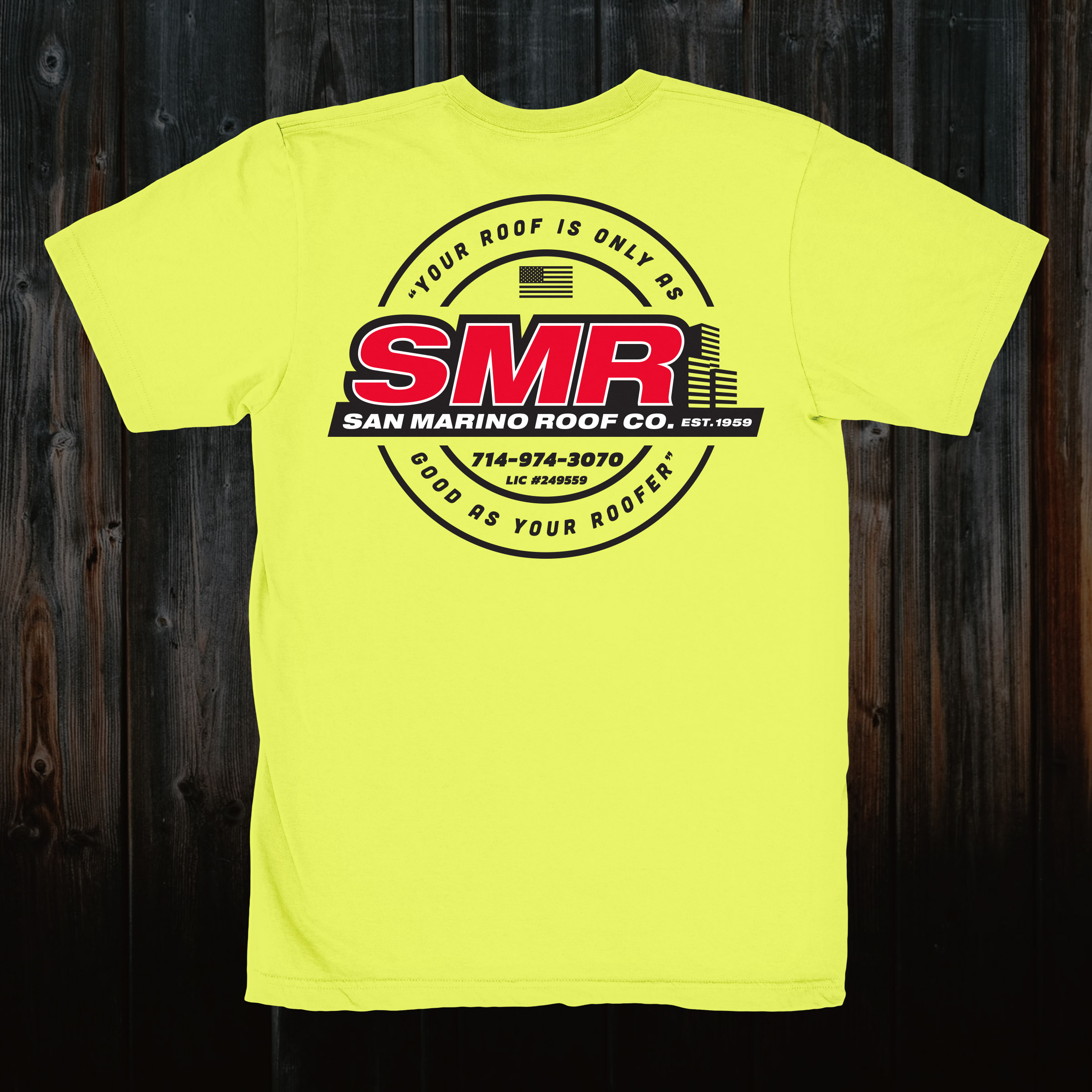 San Marino Roof Co. Work Shirt / Back